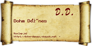 Dohm Dénes névjegykártya